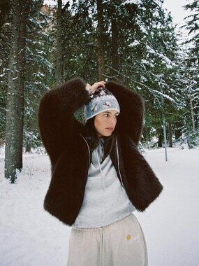 ZARA FUR BROWN COAT